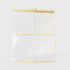 Frameless Double Sliding Soft-Close Shower Door in Brushed Gold with 3/8 inches Tempered Glass, 56-60 inches W x 76 inches H